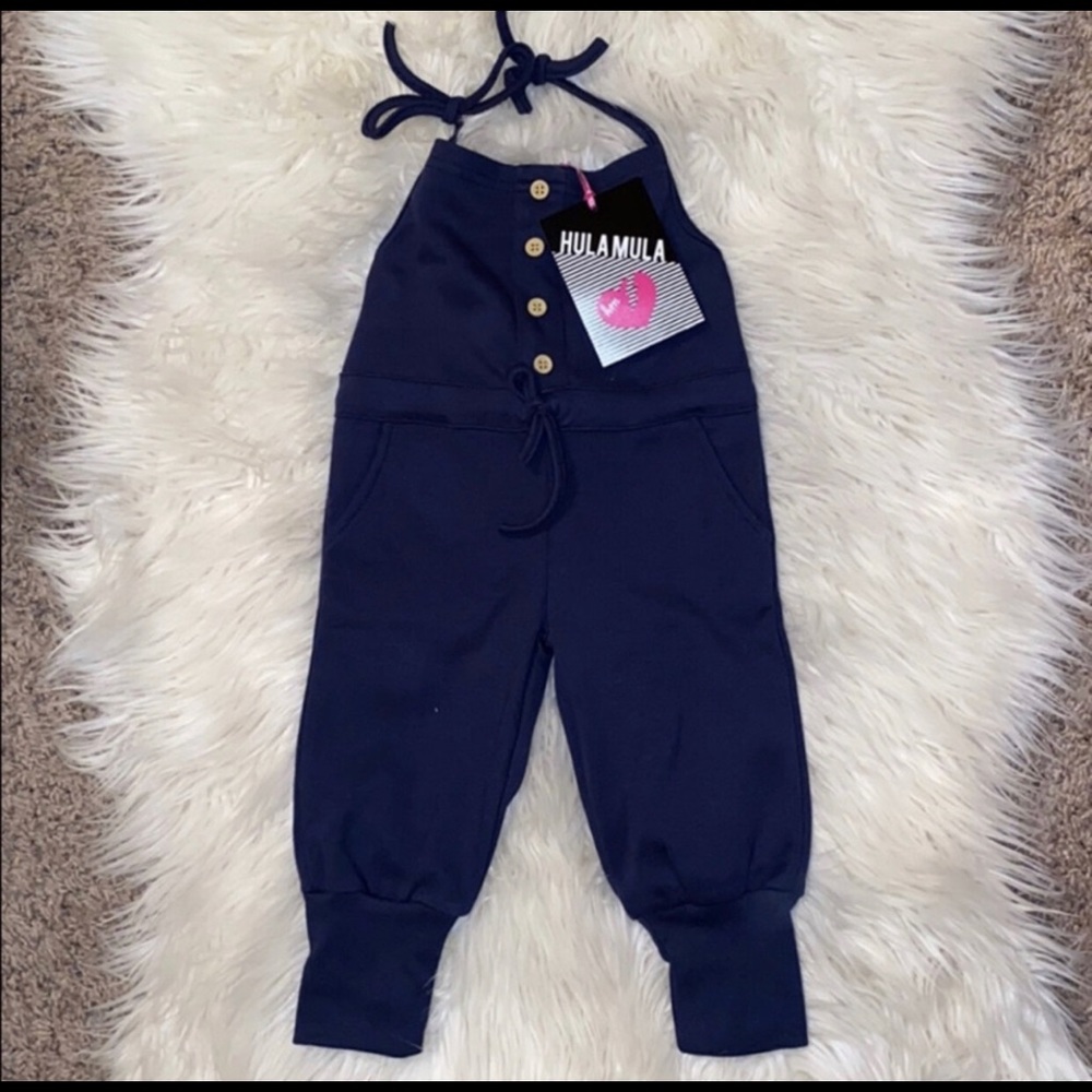 Hula Mula Navy Halter Romper